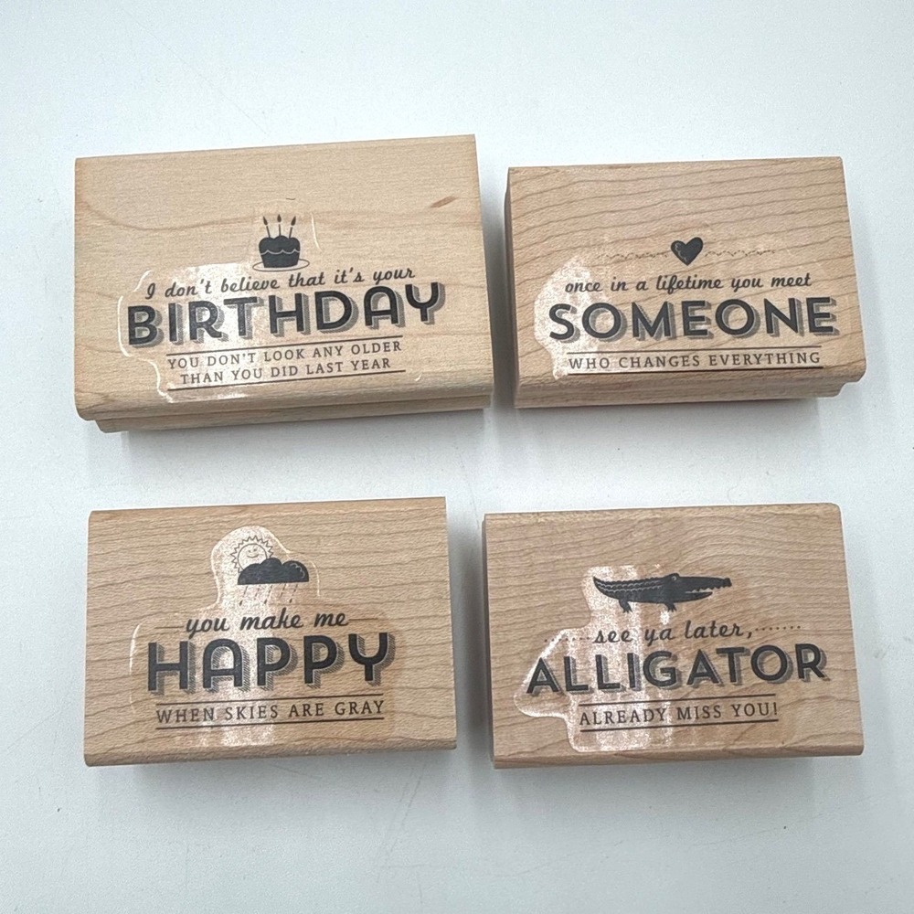 Stampin' Up! See Ya Later Stamp Set 133533 Wood Mount 4 Pc Retired